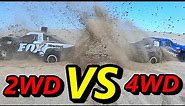 Traxxas Slash 4WD VS 2WD Tag of war Speed test Drag Race etc..