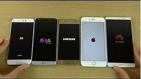 LG G5 vs Galaxy S7 vs iPhone 6S+ vs Xiaomi Mi5 vs Huawei Mate 8 - Which is Fastest?