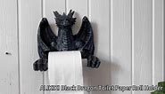 Funny Toilet Paper Roll Holder - Black Dragon Wall Mounted Paper Towel Roll Holder for Bathroom Kitchen Home Decor Medieval Dungeons and Dragons Birthday Gift for Men Women