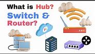 Hub switch and Router, How they work, differences, advantages and disadvantages