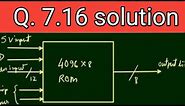 Q. 7.16: A ROM chip of 4096 * 8 bits has two chip select inputs and operates from a 5‐V power supply