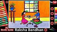 How to Draw Easy Raksha Bandhan Drawing Step By Step | Simple Memory Drawing On Raksha Bandhan