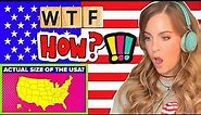 Irish Girl Reacts to How BIG is the USA Actually?