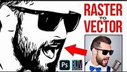 Photoshop: Convert RASTER Images to VECTOR Graphics.