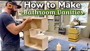 Easy Bathroom Vanity Build || How to Build Floating Cabinets