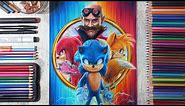 Drawing Sonic, Tails, Knuckles, Dr. Robotnik (Sonic the Hedgehog 2) | Fame Art