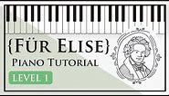 How to Play Für Elise - Easy Piano Tutorial (Level 1) - Hoffman Academy