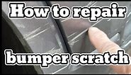 How to repair a scratch in a plastic bumper.#diy auto body #garage noise