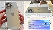  iPhone 15 Pro Max🩶Aesthetic Unboxing✨Natural Titanium 256GB + Accessories | Secret of iPhone Box