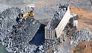 Dozer Mini Push Sand And Rock With Dump Truck Shacman And Excavator Digging Rock