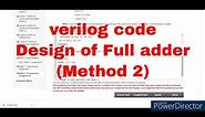 2 bit full adder design (Method2) | hardware modeling using verilog