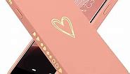 Teageo for iPhone SE 2022, SE 2020, iPhone 7, iPhone 8 Case for Women Girls, Cute Luxury Heart Phone Case [Soft Anti-Scratch Full Camera Lens Protective Cover] Silicone Girly Shockproof Case-Pink