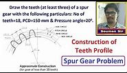 Spur Gear Tooth Profile Drawing Problem - Spur gear design