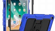 Timecity Case for iPad 9.7 inch- iPad 6th/5th Generation (2018/2017 Model), iPad Pro 9.7, iPad Air 2 with Screen Protector, Foldable Stand, Durable Sturdy Protective Case for 9.7 inch - Blue