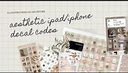 aesthetic ipad / iphone screen decal codes | bloxburg | roblox