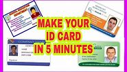 How to Make ID card Easily in 5 Minutes l Prepare ID Cards identity cards