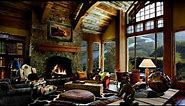 HD Fireplace Background Scene, Relax - Cosy living room, Fire crackling sound only - 2 hours
