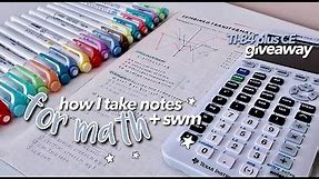 how i take notes & essentials: math (+study with me)