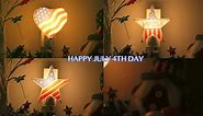 Meonum 2 Pack 4th of July Night Light, Patriotic Decoration Decor Bright Red White Blue America Flag Night Light Plug into Wall Powered by C7 Bulb for Independence Day Fourth July Day Gift Decorative