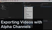 Exporting Videos with Transparent Backgrounds