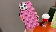 KERZZIL Trendy Love Heart Compatible with iPhone Diamond Case,Luxury Sparkle Bling Glitter Rhinestone Soft TPU Protective Phone Cases (Rose Red,iPhone 13 Pro)