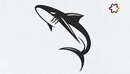Adobe illustrator tutorial - Shark Logo Design with Circular Style ( Animal Logo or Fish )