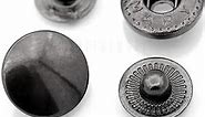 CRAFTMEMORE 50 Sets Gun Metal Black Snap Buttons S-Spring Socket Popper Fasteners for Jacket Bag Closures #633 VT5 (12mm (0.47"))