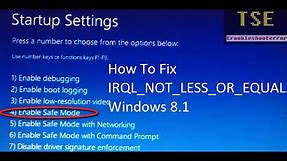 how to fix Windows 8.1 blue screen error IRQL_NOT_LESS_OR_EQUAL with Driver Verifier Manager