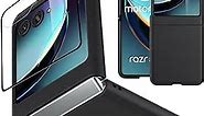 Eastcoo Slim Fit Moto Razr Plus 2023 Case, [Built-in Clear Hard Front Screen Film+Hard PC Back] [Frosted Feel] Non-Slip Lightweight Full-Body Protective Case Cover for Motorola Razr+ 2023 5G, Black