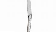 Chef & Sommelier Imperial 9 5/8" Stainless Steel Steak Knife with White Marbled Acrylic Handle by Arc Cardinal - 12/Case