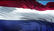 Netherlands Flag 5 Minutes Loop - FREE 4k Stock Footage - Realistic Dutch Flag Wave Animation