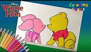 Baby Winnie Pooh and Baby Piglet Coloring Pages for Kids. Winnie Pooh and his friends Coloring Book