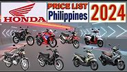 Honda Motorcycles Price List in Philippines 2024