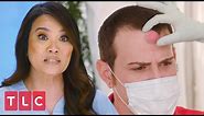 Squeezing a Cyst Off a Patient's Forehead | Dr. Pimple Popper