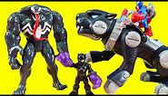 Black Panther Robot Rescues Kid Arachnid + Captain America Superhero Mission