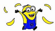 Itsy Artist - How To Draw Minions - Dave From Despicable Me And Despicable Me 2 Throwing Bananas
