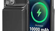 Maskui iPhone 12 Pro Max Battery Case 10000mAh, Battery Pack Charging Case, Battery Extended Charger Built in Rechargeable Case Battery for iPhone 12 Pro Max (6.7 inch) Black