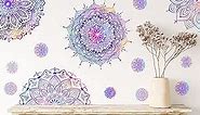 Kazova Mandala Wall Art Decals Color Mandala Wall Stickers Mandala Wall Decal Flower Wall Sticker Heart Chakra Window Decal Yoga Decals Lotus Wall Decor Removable Mandala Wall Sticker Headboard Wall Sticker Decor