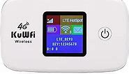KuWFi 4G LTE Mobile WiFi Hotspot Unlocked Wireless Internet Router Devices with SIM Card Slot for Travel Support B1/B3/B5/B7/B8/B20 in Europe Caribbean Africa