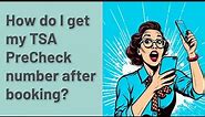 How do I get my TSA PreCheck number after booking?