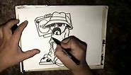 How to Draw a Cholito with his Boombox - chicano gangster