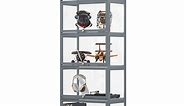 Magshion Modern 67.5" 5-Tier Shelf Display Cabinet with Acrylic Flip-Up Door and Metal Handle, Curio Cabinet Collection Display Case, Floor Standing Showcase Organizer for Home Office