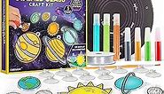 NATIONAL GEOGRAPHIC Kids Window Art Kit - Stained Glass Solar System Arts & Crafts Kit with Glow in The Dark Planets, Use as Window Suncatchers, Hanging Decor from Ceiling, Mobile, Space Room Décor