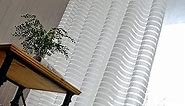 pureaqu Horizontal Striped Sheer Curtain Panels for Bedroom Rod Pocket Curtains for Living Room 84 Inches Solid Sheer Curtains Draperies for Sliding Glass Door 1 Panel W39 x H96 Inch