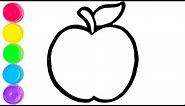 Draw Apple Easy Step-By-Step Simple Drawing Video For Kids || How To Draw An Apple Easy Steps.