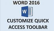 Word 2016 - Quick Access Toolbar - How to Customize Add Find Button & Commands in Microsoft MS 365
