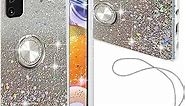 Nouxwerx for Samsung Galaxy S20 Case Phone Case for Galaxy S20 5G Women Glitter Cute Luxury Soft TPU Silicone Clear Cover with Stand Bumper Shockproof Full Body Protection Case (Silver)