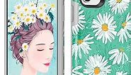 CAFEWICH for iPhone 11 Phone Case (6.1''), Hybrid Rubber Rugged Bumper Shockproof Protective Unique Flowers Pattern Hard Cover for Women Girls for iPhone 11 (Daisy)