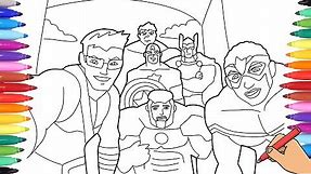 THE AVENGERS CARTOON COLORING PAGES - DRAWING AND COLORING HULK IRON MAN THOR CAPTAIN AMERICA