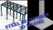 Steel stanchion 3D design using Autocad.
